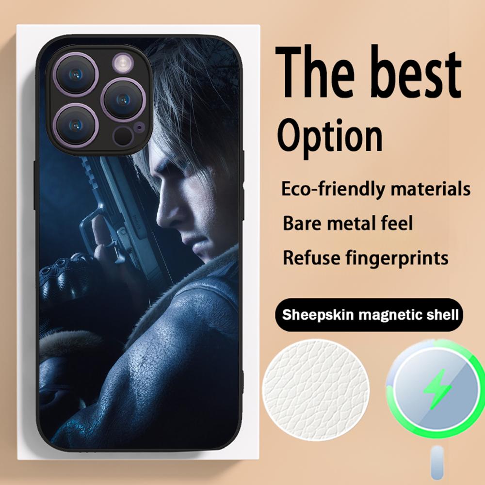 Resident evil 9 горячий игровой плакат Чехол для телефона для iPhone 16 15 14 13 12 11 Plus Pro Max Высококлассный Люксовый Magsafe Овечья кожа