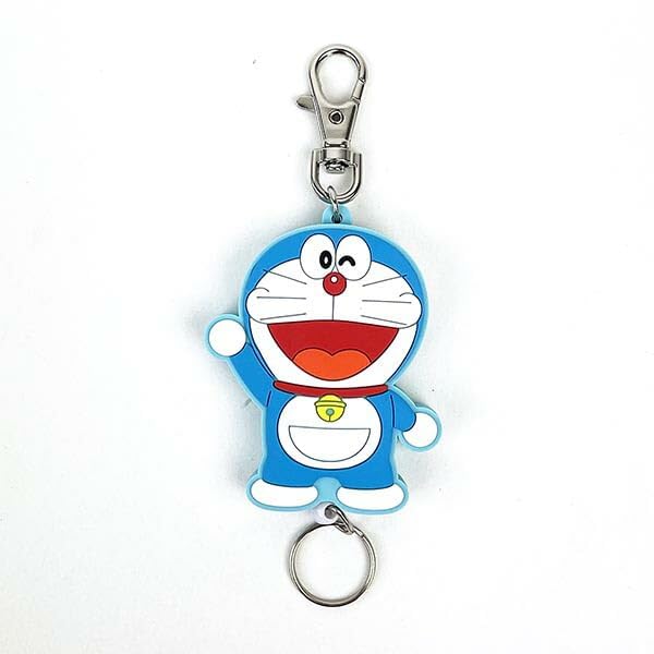 SK Japan Doraemon Rubber Reel Keychain Doraemon Smiling 16552