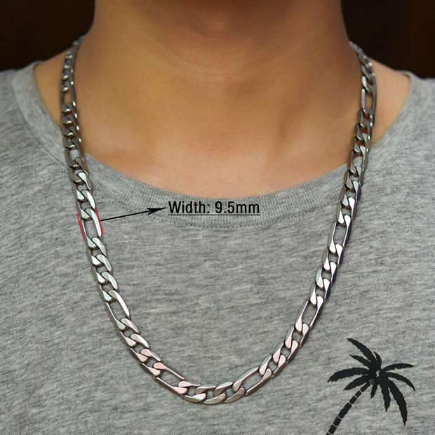 Classic Stainless Steel Figaro Chain Link Necklace Chains for Men Women Silver Choker Metal Jewelry Making Accessories