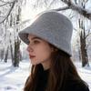 Yousheng Fisherman Hat Adjustable Wool Winter Warm Hat Women Casual Bucket Hat with Wide Brim Versatile Accessory