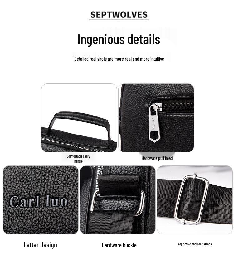 Мужская ретро деловая сумка-мессенджер через плечо большой вместимости