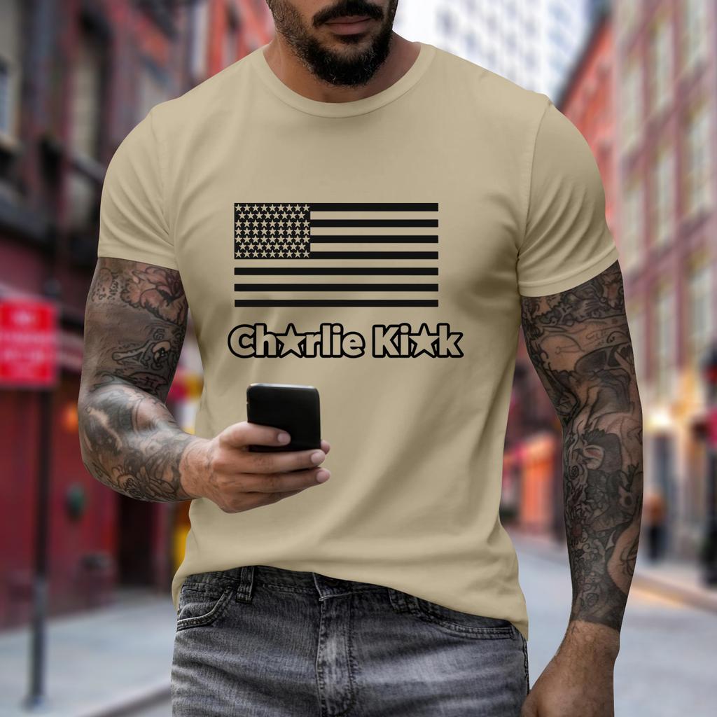 Men's Printed Short Sleeve T-Shirt Men's Loose Casual Short Sleeve Top