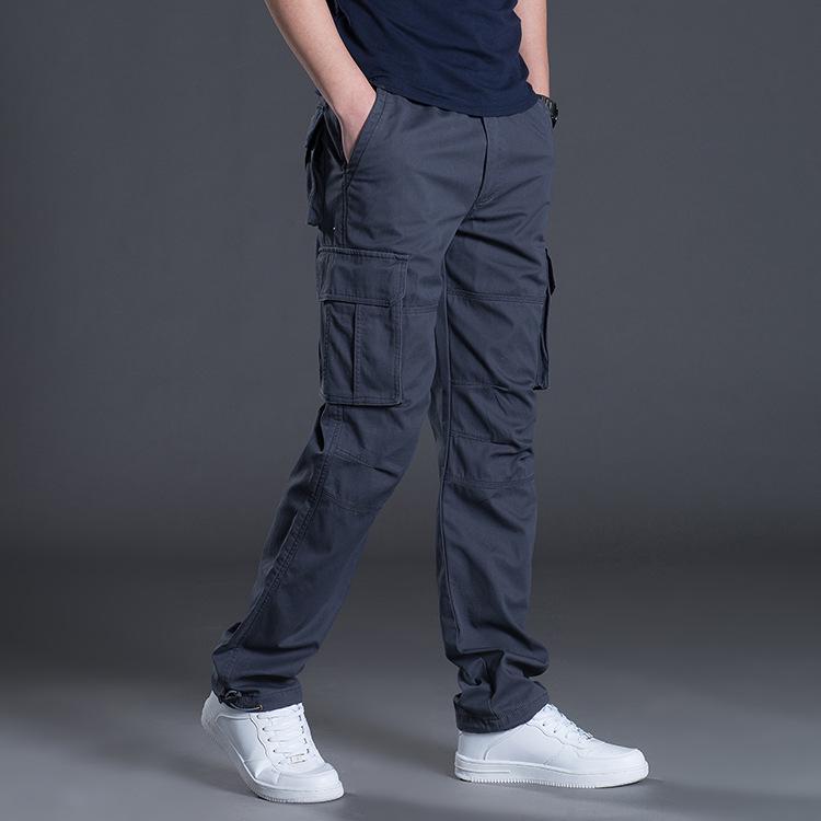 Men's Multi-Pocket Cargo Pants for Summer, Spring, and Autumn - Loose, Straight-Leg Casual Trousers