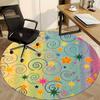 1pc Stars Swirls Office Round Area Rug, Indoor Mat Suitable ForOffice, Under Office Chairs Bedroom Living Room Home Decor T200