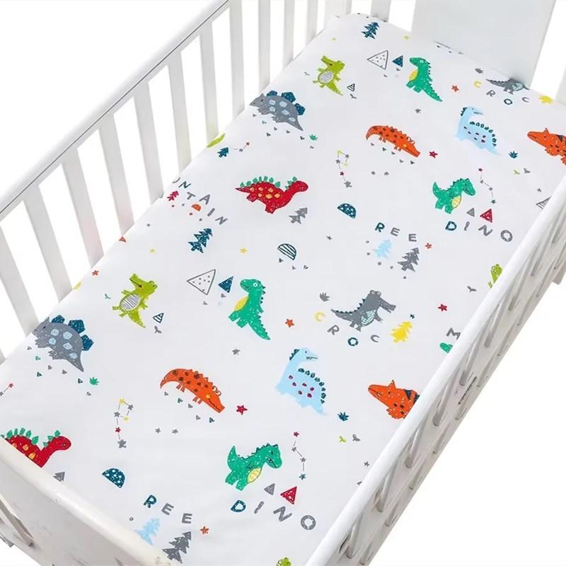 140*70cm Crib Fitted Sheets Soft Baby Bed Mattress Covers Print Newborn Toddler Bedding Set Kids Mini Cot Sheets Cotton