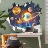 3D Наклейка на стену «Пробивающая стену космос планеты» самоклеящаяся съемная для детской спальни, домашнего фона, украшения стены