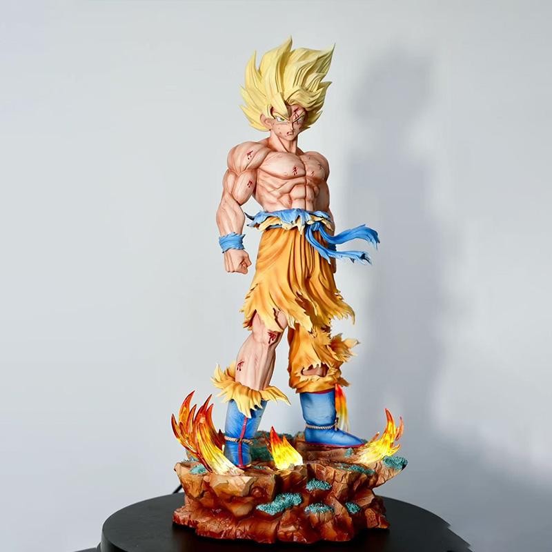 Фигурка Jt Statue Dragon Ball Z Сон Гоку Сменные Головы Светодиодная Основа Супер Сайян Гоку Набор Фигурок Действия Режим Игрушки Подарки