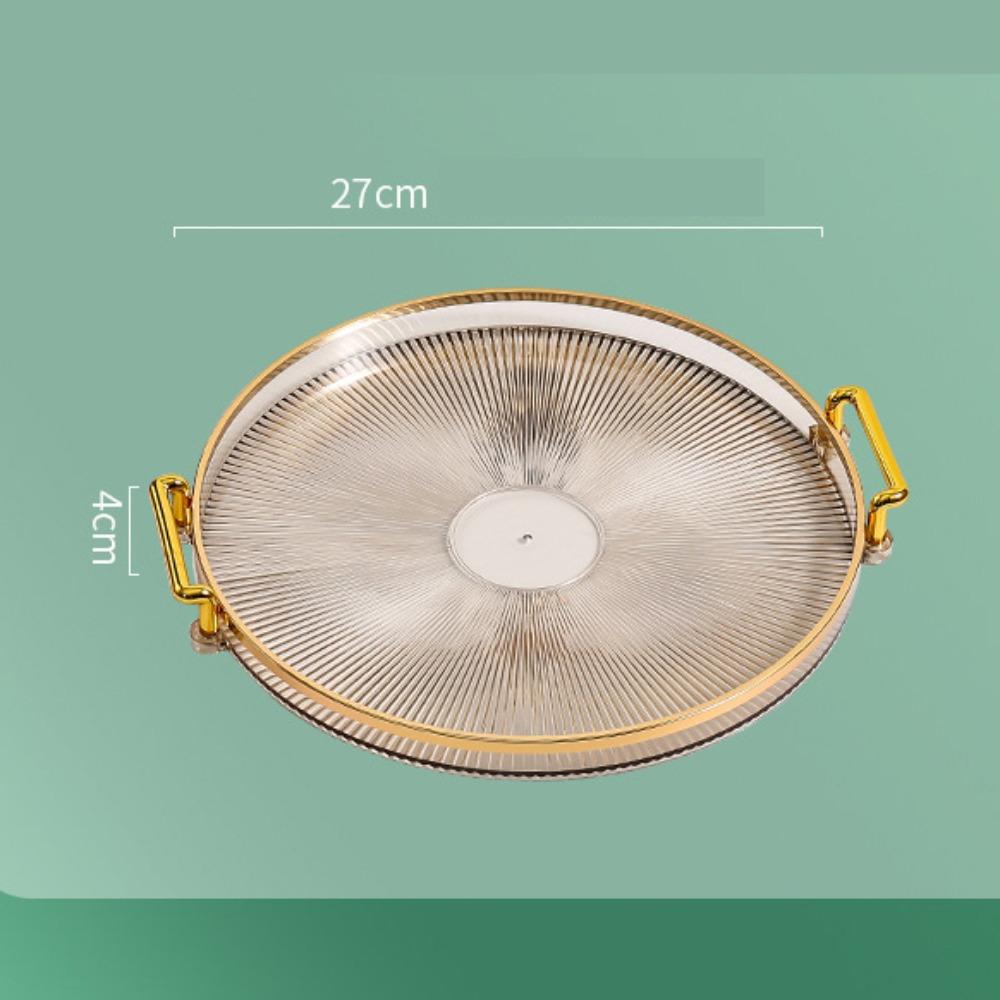 Multipurpose Round Storage Tray Gold Fruit Tray New Tea Cup Storage Plate  Living Room