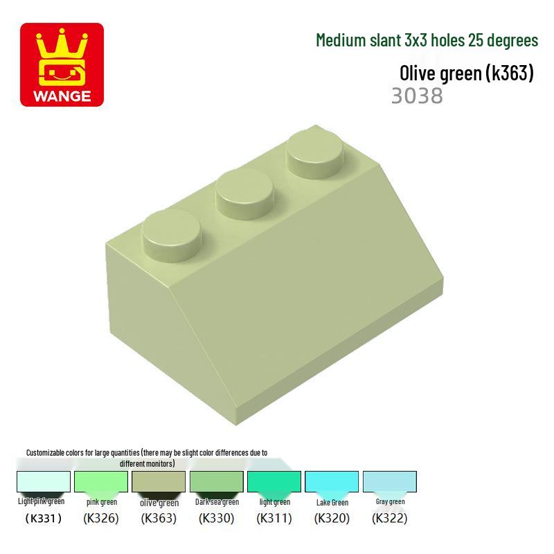 Wange Small Particle Building Blocks: 928192W 3038 4161 Half-slope Boy Assembly Toy Compatible Set