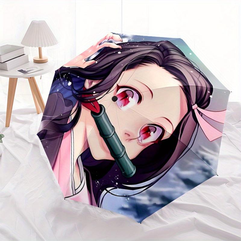 1pc Kamado Nezuko Automatic Folding Umbrella - 3 Folding Design, Vivid Cartoon Pattern, Suitable for Outdoor Activities, A Gift for Fans In