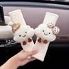 Cute Cartoon Bow Cloud Car Seat Belt Cover Imitation Wool Plush Seatbelt Shoulder Pad Protector Auto Neck Support Cushion