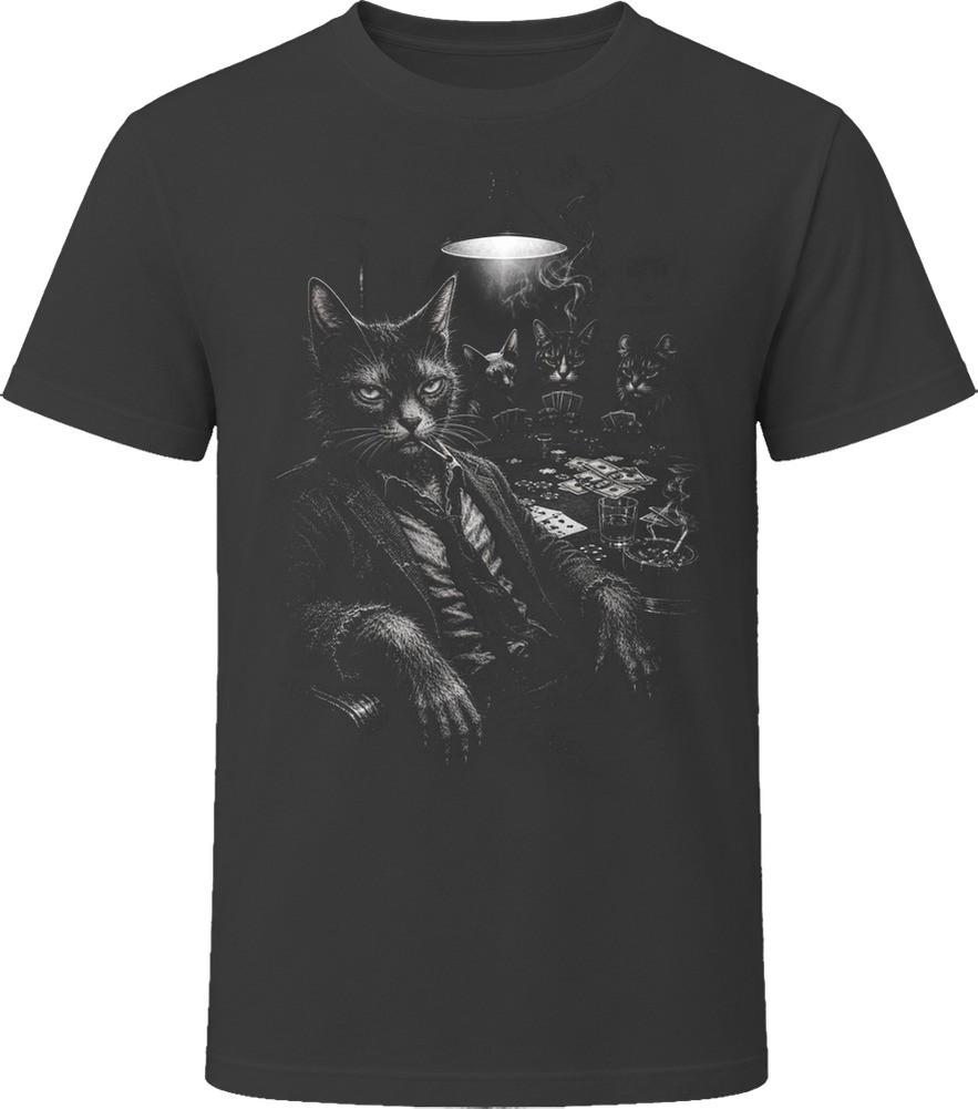 Lykoi Cat Playing Cards Midnight Poker Game T-Shirt