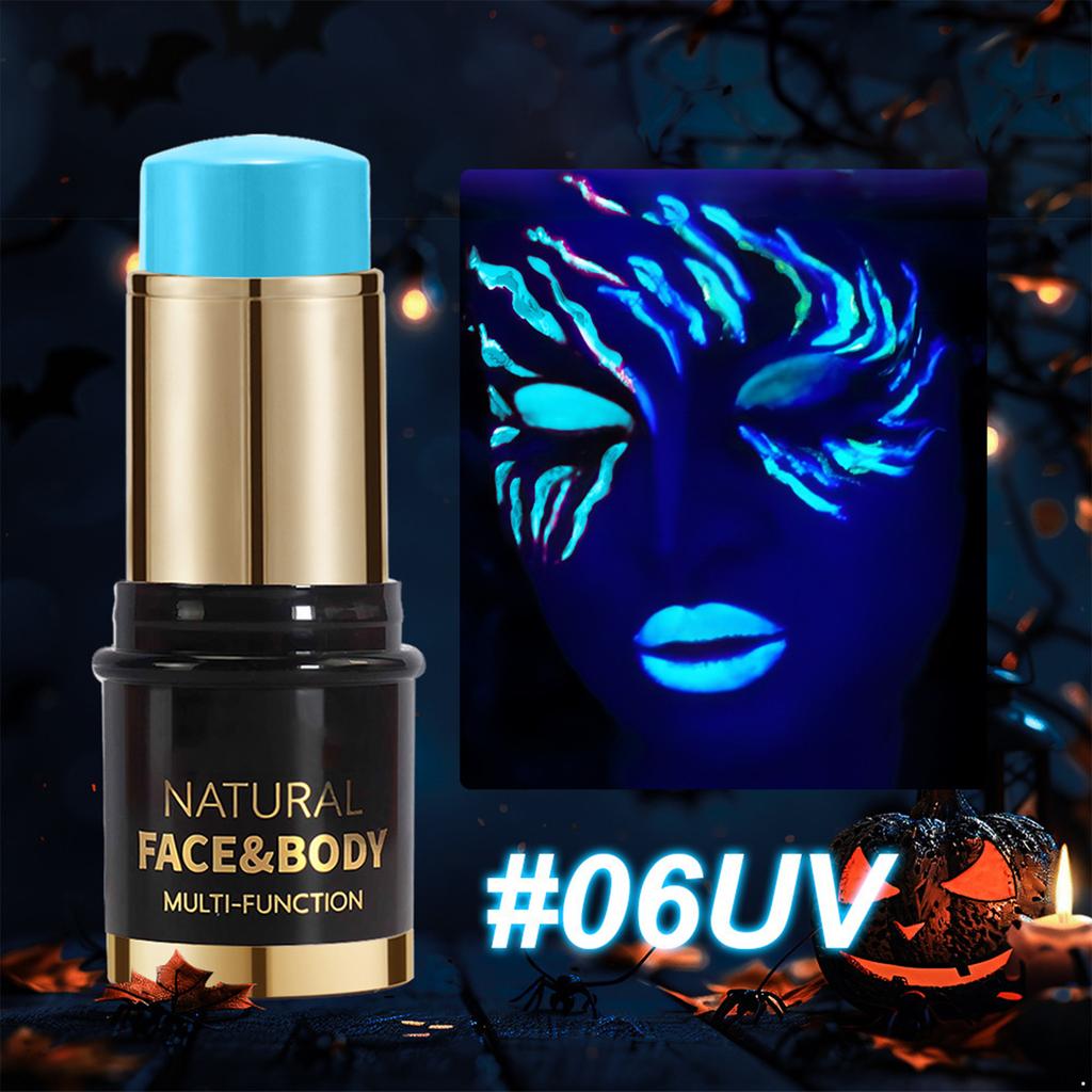 Набор мелков для грима, светящихся в темноте, неоновый УФ-набор для боди-арта, флуоресцентный Хэллоуинский макияж для взрослых, детей, вечеринка, косплей, карнавал, Марди Гра