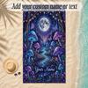 Forest Theme Soft Beach Towel Personalized Custom Name Text Towel Portable for Beach Pool Travel