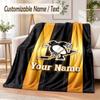 Custom Text Flannel Blanket Pittsburgh Penguins Print Warm Cozy Blanket Home Sofa Bedding