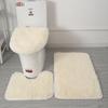 3pcs/set Microfiber Bath Rugs Set Solid Color Shower Carpets Sets Toilet Lid Cover Rugs Home