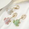 Creative Frog Pendant Keychain Sparkling Rhinestones Inlaid Car Keyring Backpack Bag Charm Keychain Accessories