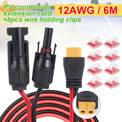 12AWG XT60 Разъем Мама Фотовольтаическая Цепь Солнечные Панели Зарядный Кабель 6 метров Для Автомобильных Зарядных Устройств Солнечных Генераторов PCV 6M