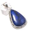 Натуральный Лазурит Драгоценный Камень 925 Стерлинговое Серебро Ювелирное Изделие Подвеска 2.21" d2g72