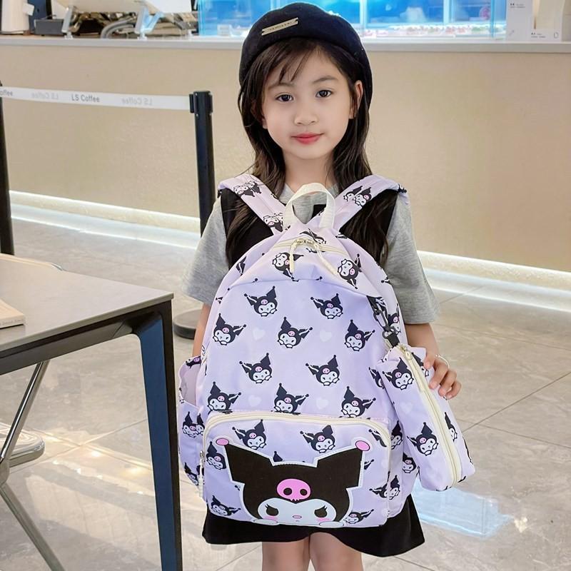 Cute And Stylish Children's Backpack For Kindergarten Girls Featuring Adorable Cartoon Characters Like Kuromi And Hello Kitty