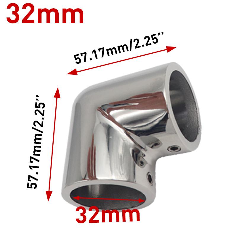 4 шт., двухсторонний фитинг для поручня для лодки, 22 мм/25 мм/30 мм/32 мм, нержавеющая сталь, 90 градусов, коленчатый соединитель для морской яхты, лодки, аксессуары