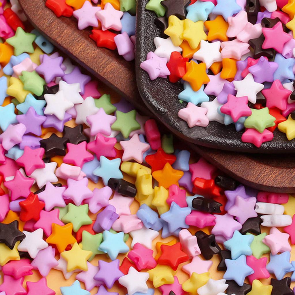 500 г, около 2500 шт., ювелирные аксессуары в форме звезды, свободные бусины, фурнитура «сделай сам», акриловая прокладка ярких цветов, 9 мм