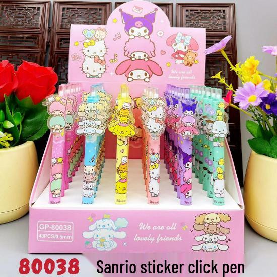 Акриловая ручка-стикер Hello Kitty с быстрым высыханием: Гладкая шариковая ручка-клик для студентов