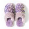 Fashion Cotton Slippers Women's Home Indoor Plush Slippers Women's Sequin Plush Slippers for Girl