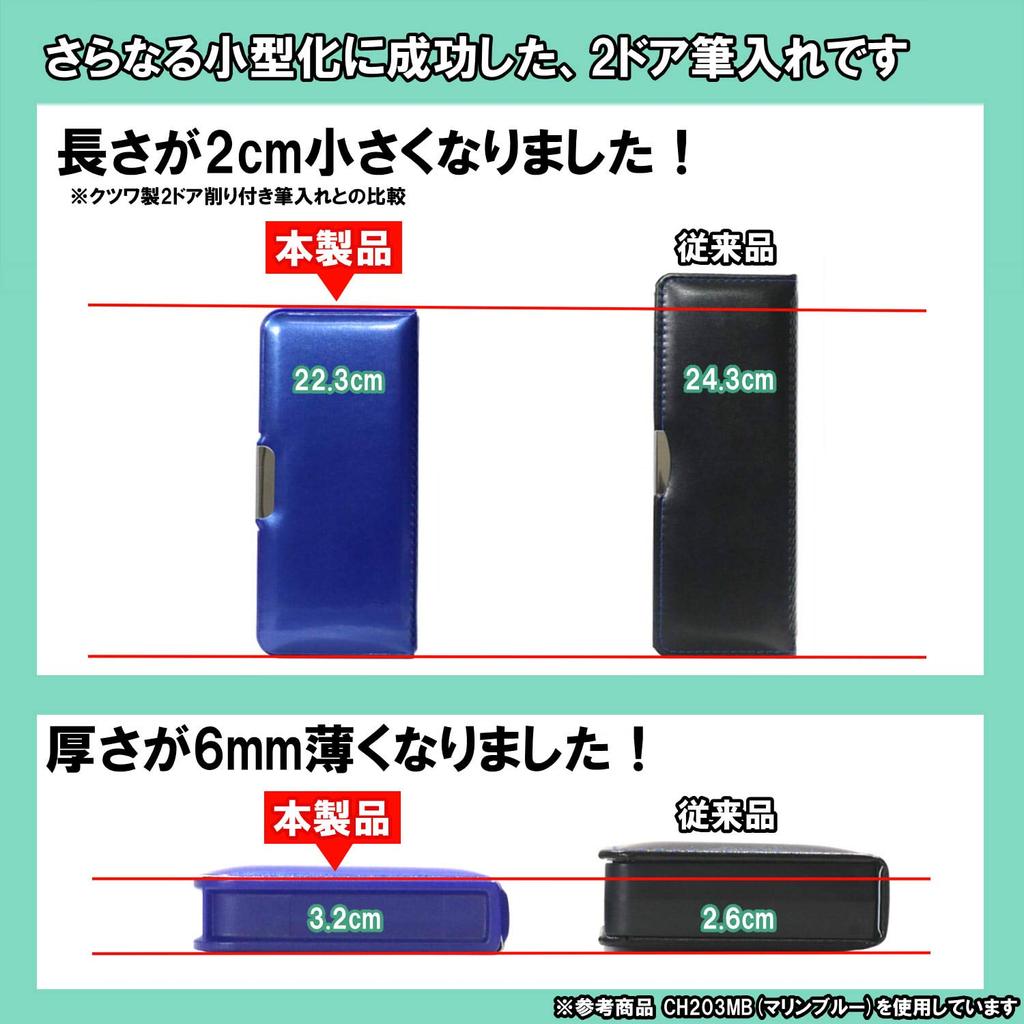 Kutsuwa Pencil Case Pittanton 2 Door Aqua CH203AQ