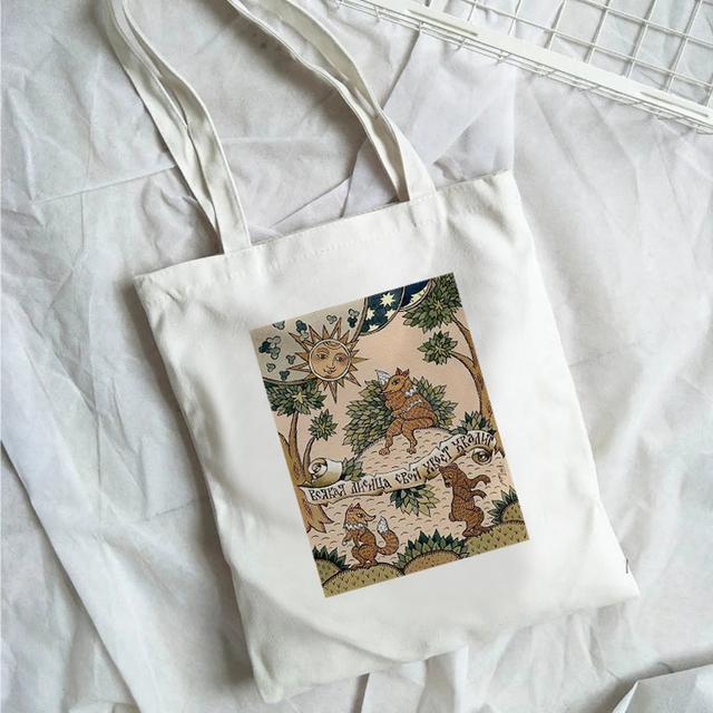 2022 Женская сумка для покупок, белая серия по охране окружающей среды, многоразовая сумка Harajuku Commuter, простая модная сумка большой вместимости