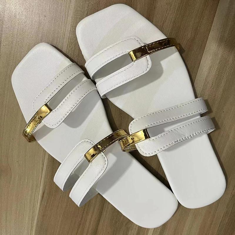 New Women's Shoes Summer Flats Flip Flops Dress Shallow Casual Female Slides Rome Open-toe Women Slippers Slingback Sandals