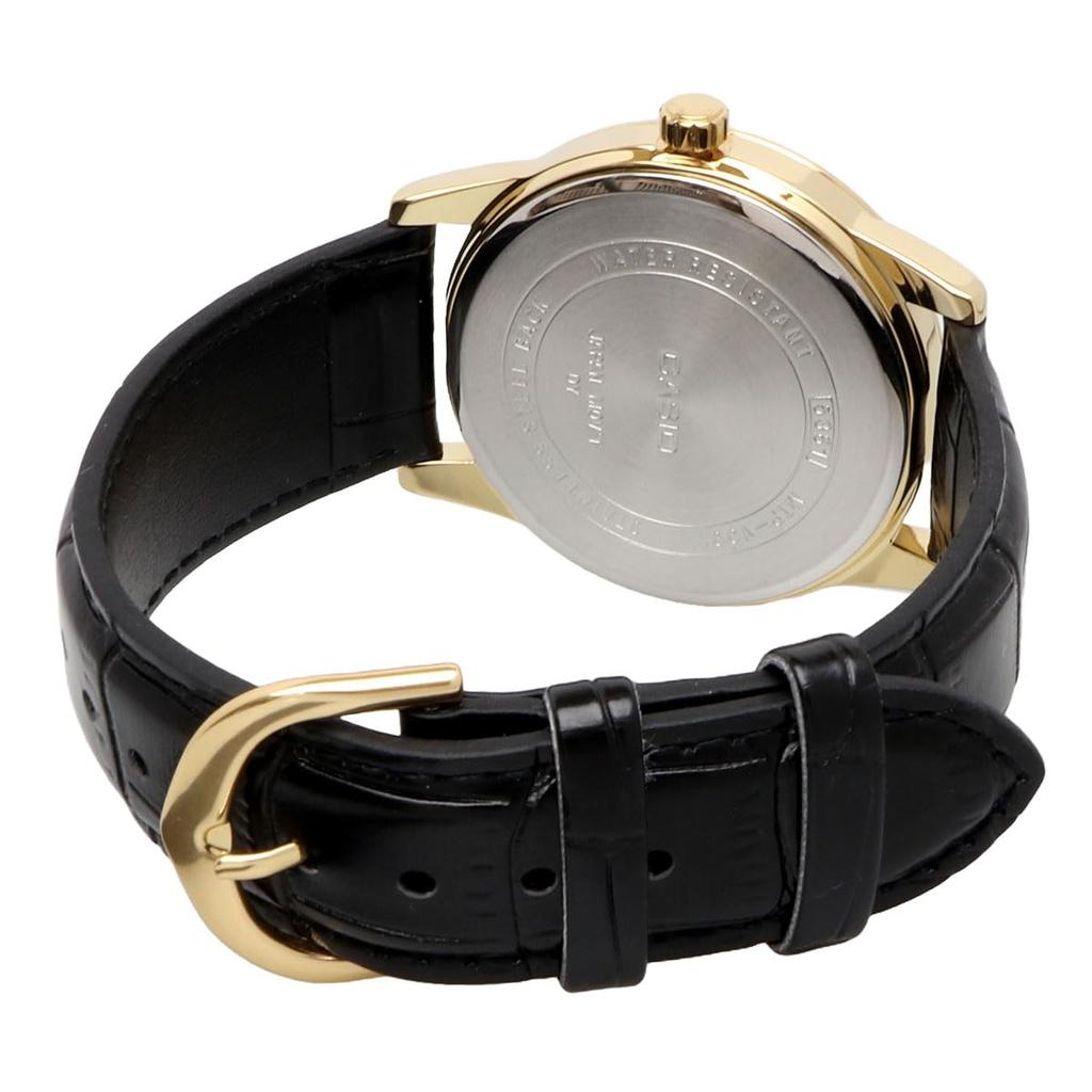 Casio Аналоговые кварцевые мужские часы MTP-V001GL-7B, золото и белый, модель для зарубежного рынка, простая упаковка (Без подарочной коробки) [Параллельный импорт]