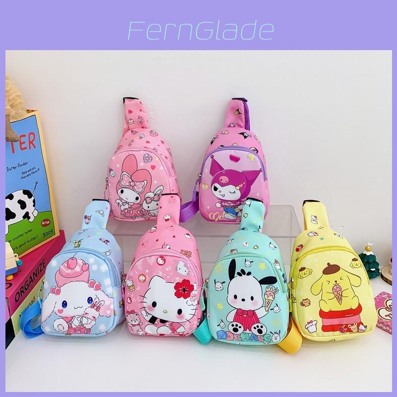 Детская нагрудная сумка Hello Kitty Kuromi Melody с полиэстеровым материалом и дышащим дизайном для ежедневного использования в детском саду