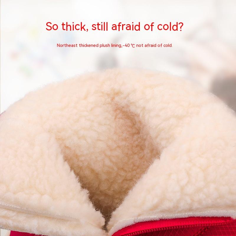 Утолщенные теплые нескользящие плюшевые хлопковые туфли, новые женские водонепроницаемые зимние ботинки на молнии