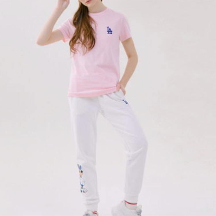 New MLB x Disney Los Angeles Dodgers LA DODGERS T Shirt Unisex Pink 31TSK1031-07P