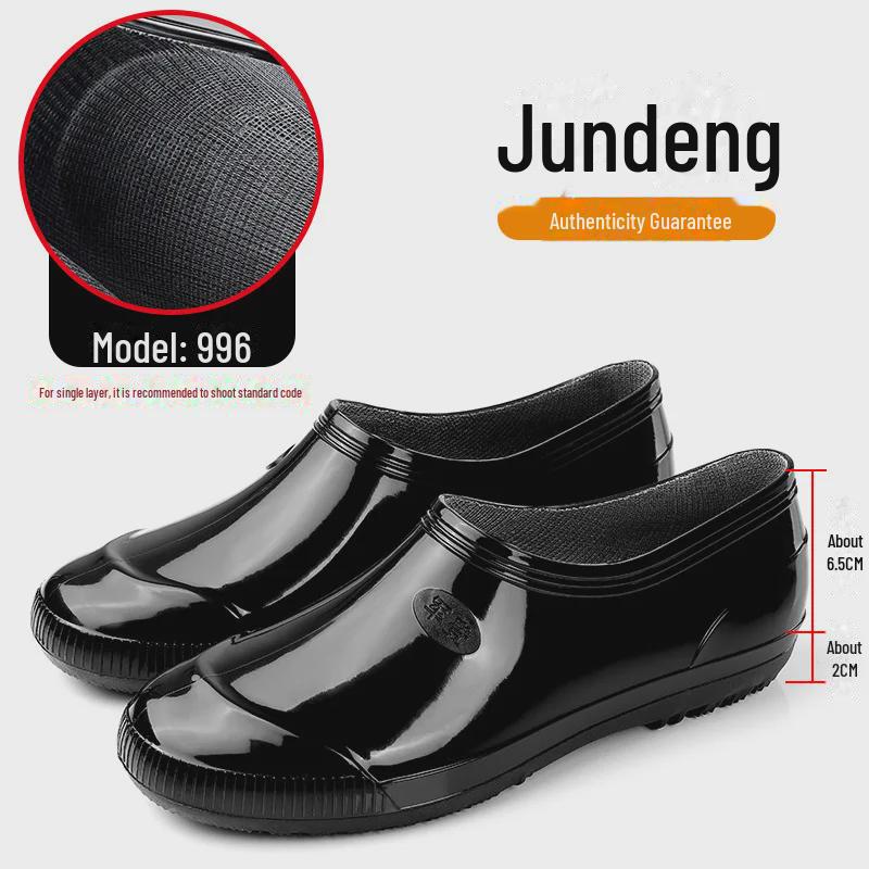 Men's Waterproof PVC Rain Boots - High, Non-Slip, Wear-Resistant Construction Footwear.