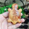 Деревянная Резная Чемпион Милая Черепаха Ручная Фигурка-Цельное Дерево Резная Питомник Мультяшное Украшение Автомобильная Подвеска