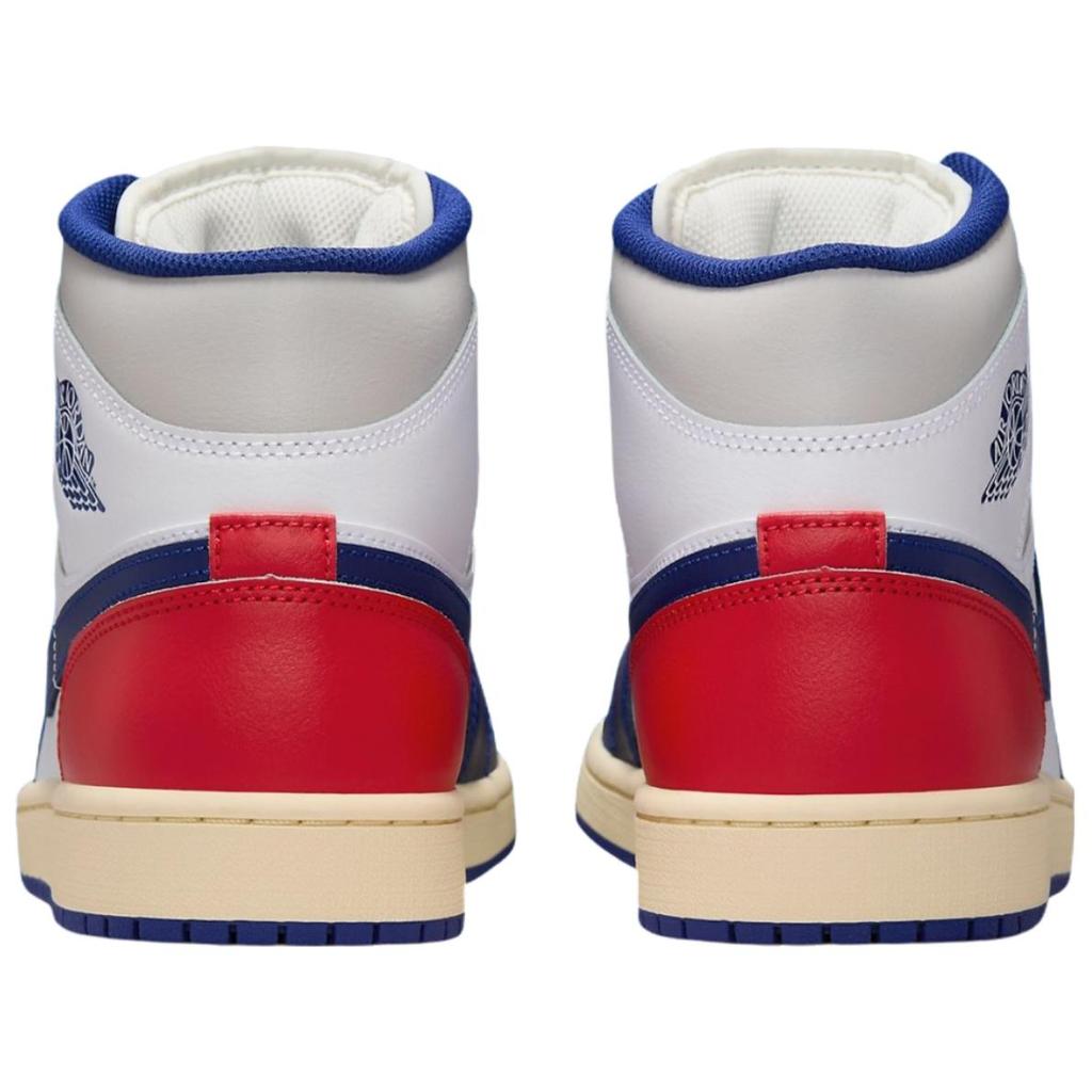 Кроссовки унисекс Air Jordan 1 Mid Rare Air Белые Глубокий королевский синий Университетский красный DQ8426-102
