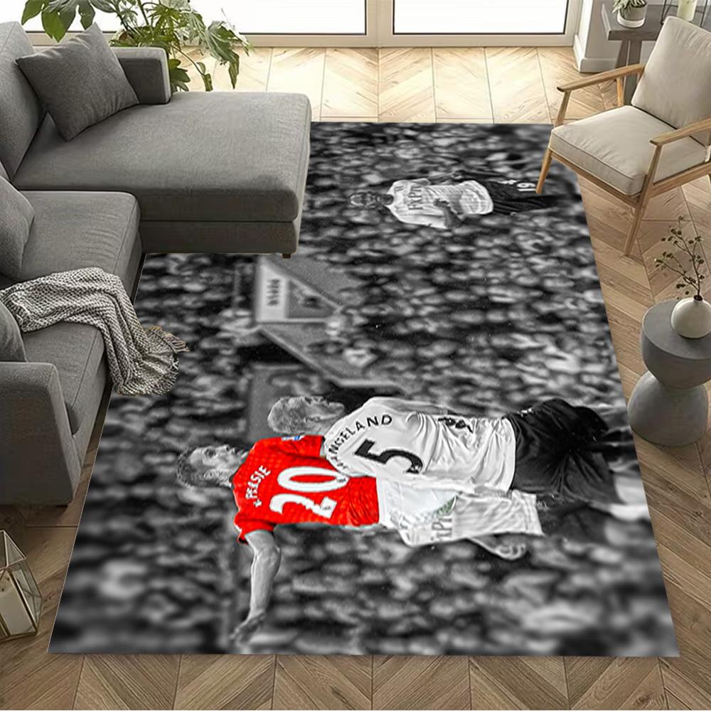 Football Player Action Area Rug Design for Study room Dormitory Playrooms Outdoor Antislip Carpet Decorate Offices