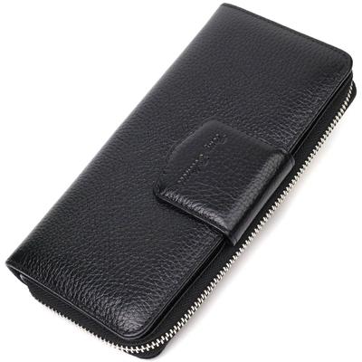 Кожаный женский кошелек с блоком для карт и документов Tony Bellucci Wallet 21955 Черный