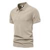 Summer Lapel Sports Men's Twill  Shirt Fashion Casual Men's Solid Color Short-sleeved T-shirt