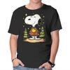 Unisex Crew Neck T-Shirt Snoopy's Cozy Christmas Graphic Short Sleeve Casual Tee