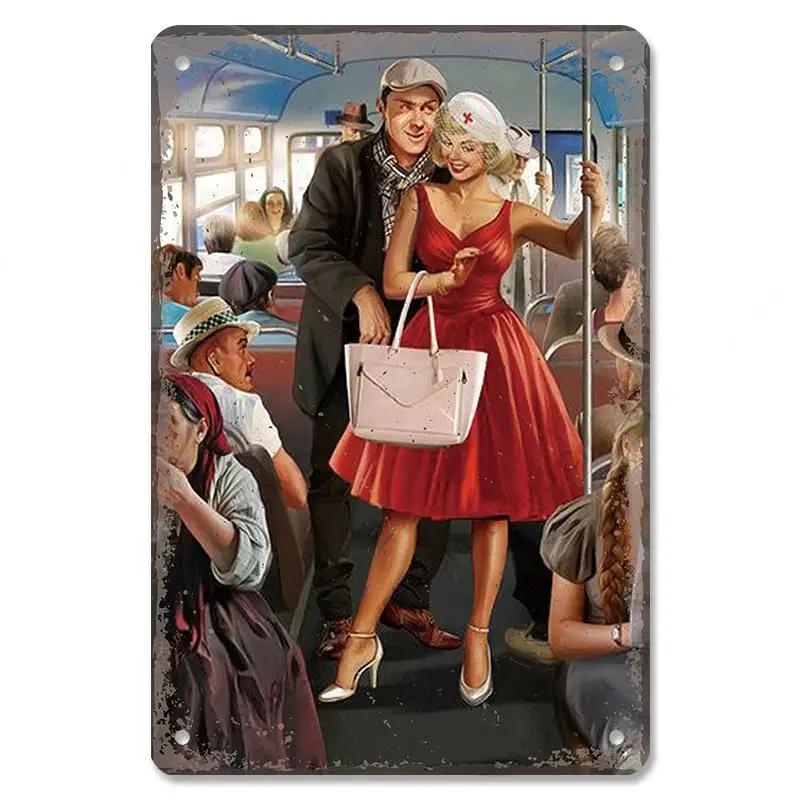 Сексуальная девушка в стиле пин-ап для девочек, винтажная металлическая жестяная вывеска, пиво, кола, самолет, металлический постер в стиле ретро для бара, паба, клуба, домашний настенный художественный декор