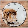 [R1764] — Часы из бело-коричневого стекла «Лев» — 30 см.
