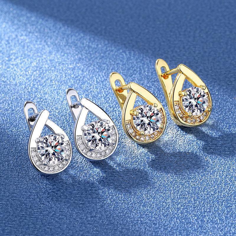 925 Silver Earrings For Women Round Zircon Earrings Sparkling Party Wedding Jewelry Gift AccessoriesGood product