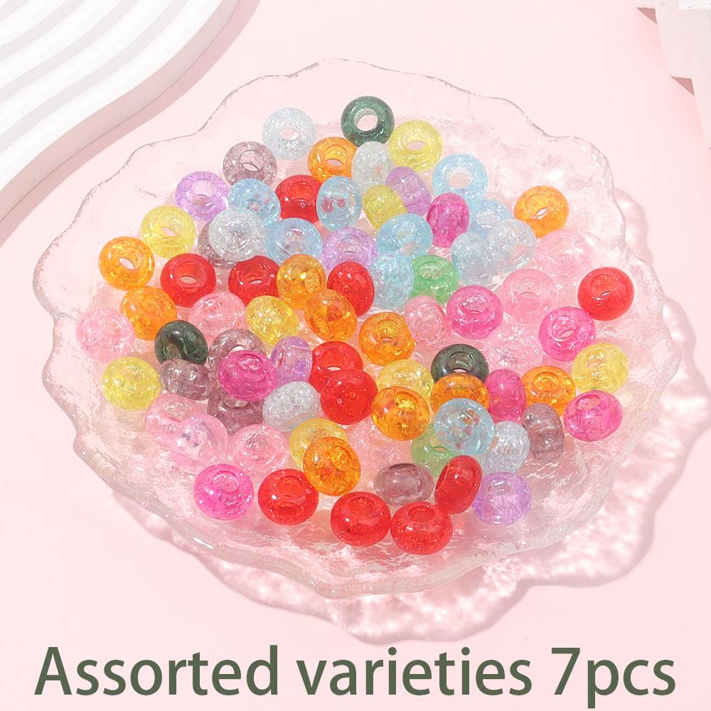 7/14/21 шт. Резина Трещины Европейские Бусины Крупное Отверстие Прозрачные Бусины Свободные Бусины Шарм для Браслета DIY Серьги Браслет Изготовление Ювелирных Изделий