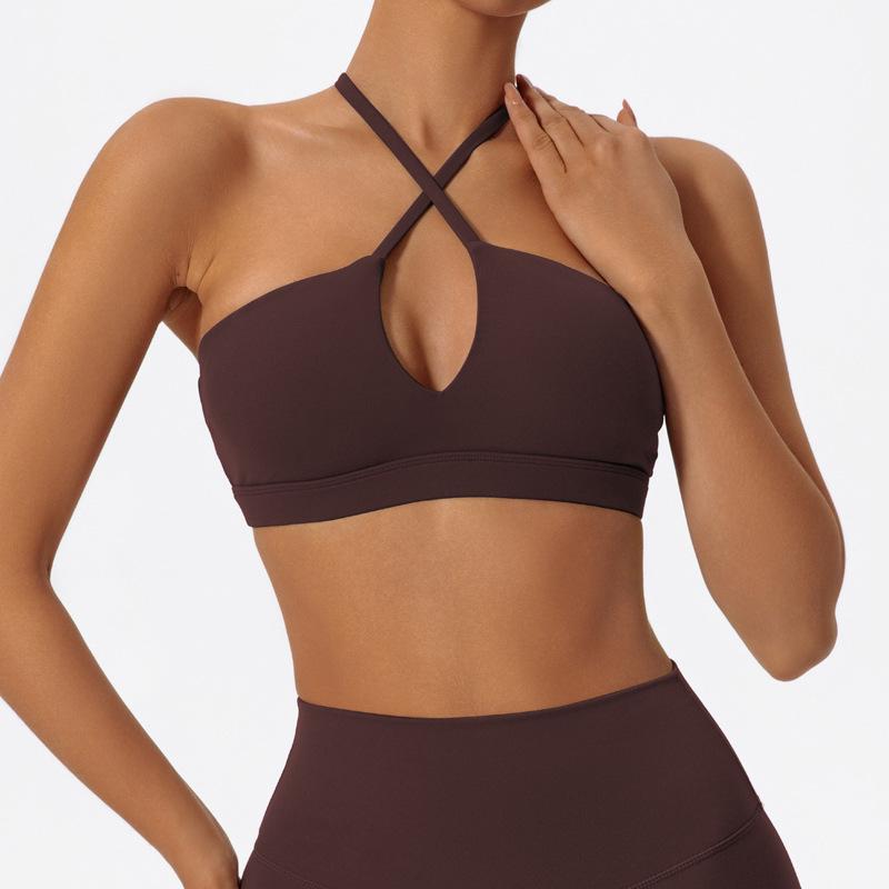 Женский спортивный бюстгальтер для йоги с перекрестной спинкой, быстросохнущий, дышащий