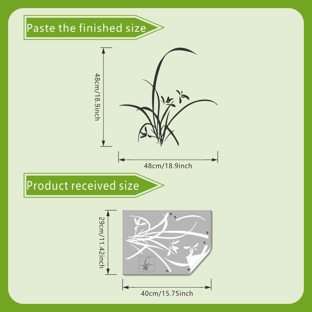 Элегантная белая орхидея оконная наклейка дзен домашний декор стикер самоклеящийся гостиная дверь ботаническое искусство отклеивающаяся