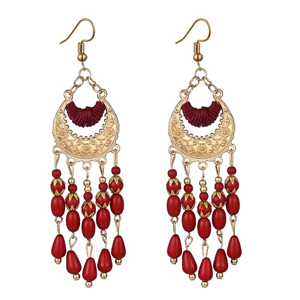 Boho Ethnic Dangle Earring Metal Ear Studs Vintage Drop Pendant Earrings  Jewelry