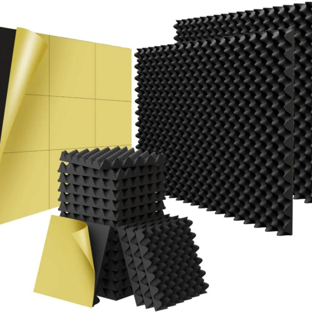 Self-Adhesive Soundproof Foam Panels High-Performance Eggcrate Design Self-Adhesive Panels Soundproofing Foam